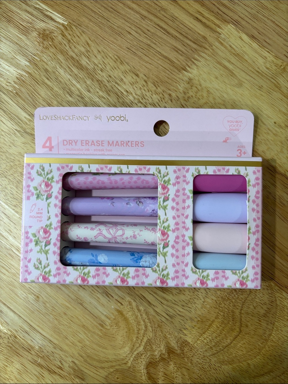 Love shack fancy Yoobi Floral Pastel Dry Erase Markers - Pack of 4